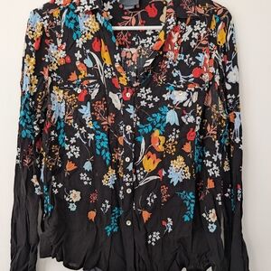 Floral Black Blouse